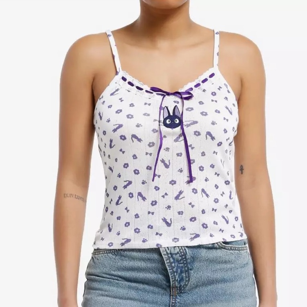 Studio Ghibli Kiki's Delivery Service Jiji Pointelle Cami Hot Topic‎